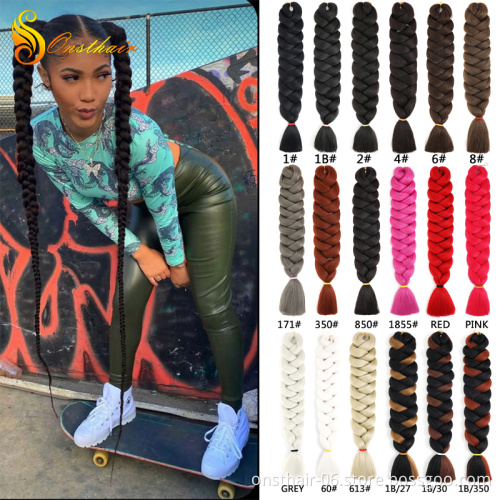 Crochet Braiding hair 41 inch Jumbo Extensions Synthetic Braid Hair Extensions For Women Ombre Two Tone Color colored hair wicks